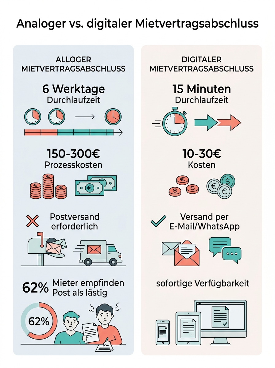 Analoger vs. digitaler Mietvertragsabschluss